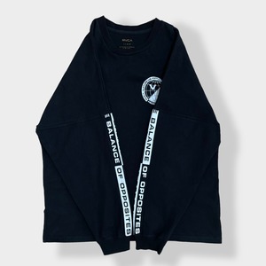 【RVCA】ルーカ ロングTシャツ バックプリント バックロゴ ワンポイントロゴ ロンT 長袖Tシャツ スウェットシャツ 袖ロゴ LARGE 古着