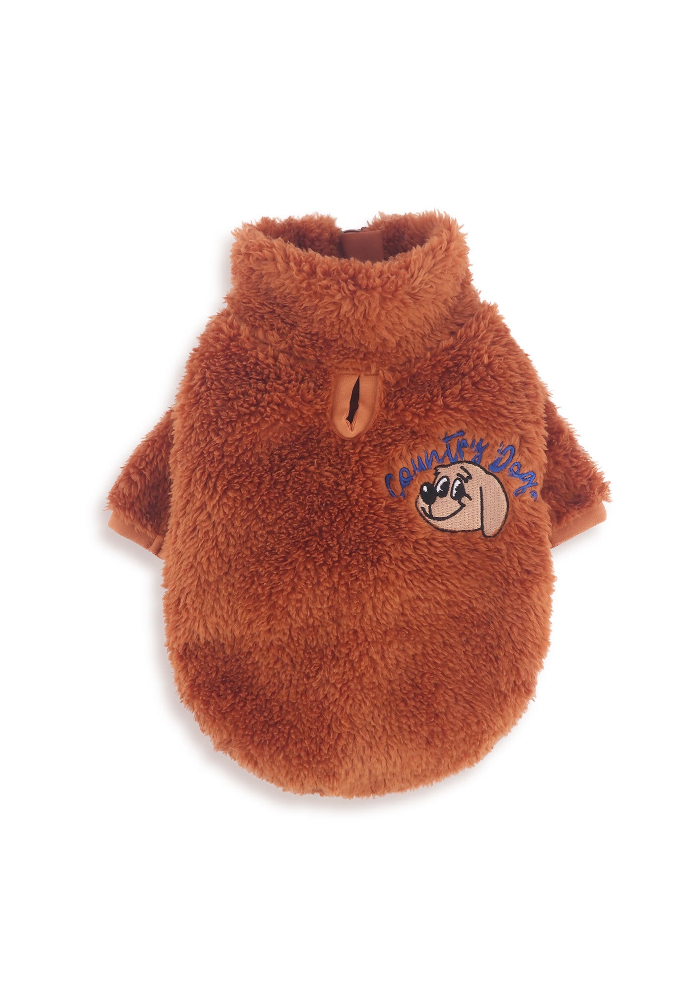 Country dog Fur zip-up(Brown) / monchouchou