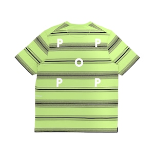 POP TRADING COMPANY/ポップトレーディングカンパニー/STRIPED LOGO T-SHIRT IN JADE LIME