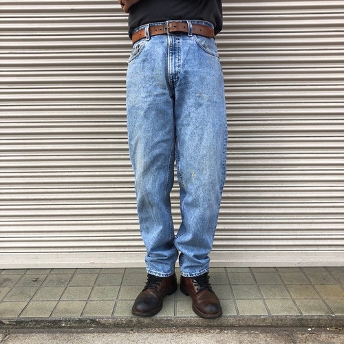 USA製 90s Levi's 550 ヴィンテージ デニム パンツ リーバイス 80s 520 刻印 ヒゲ ジーンズ インディゴ W33 L32 84cm Relaxed Fit ブルー