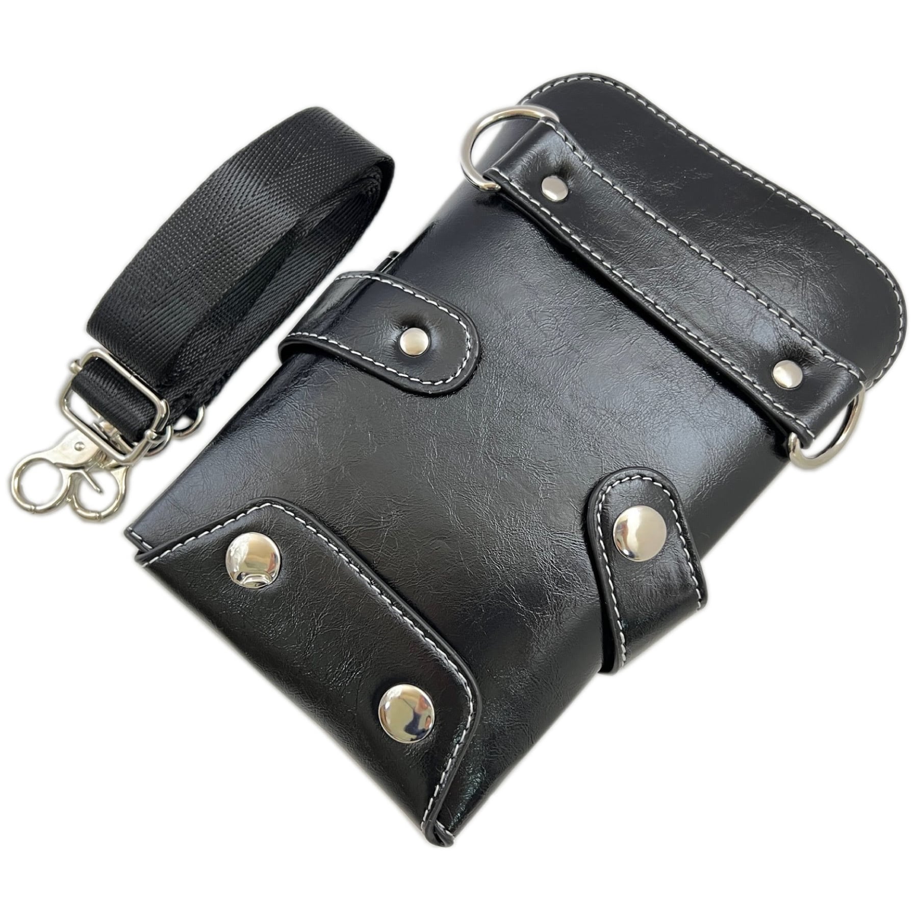 シザーケース 6丁挿し ブラック PUレザー 美容師 トリマー | GLASS FROG