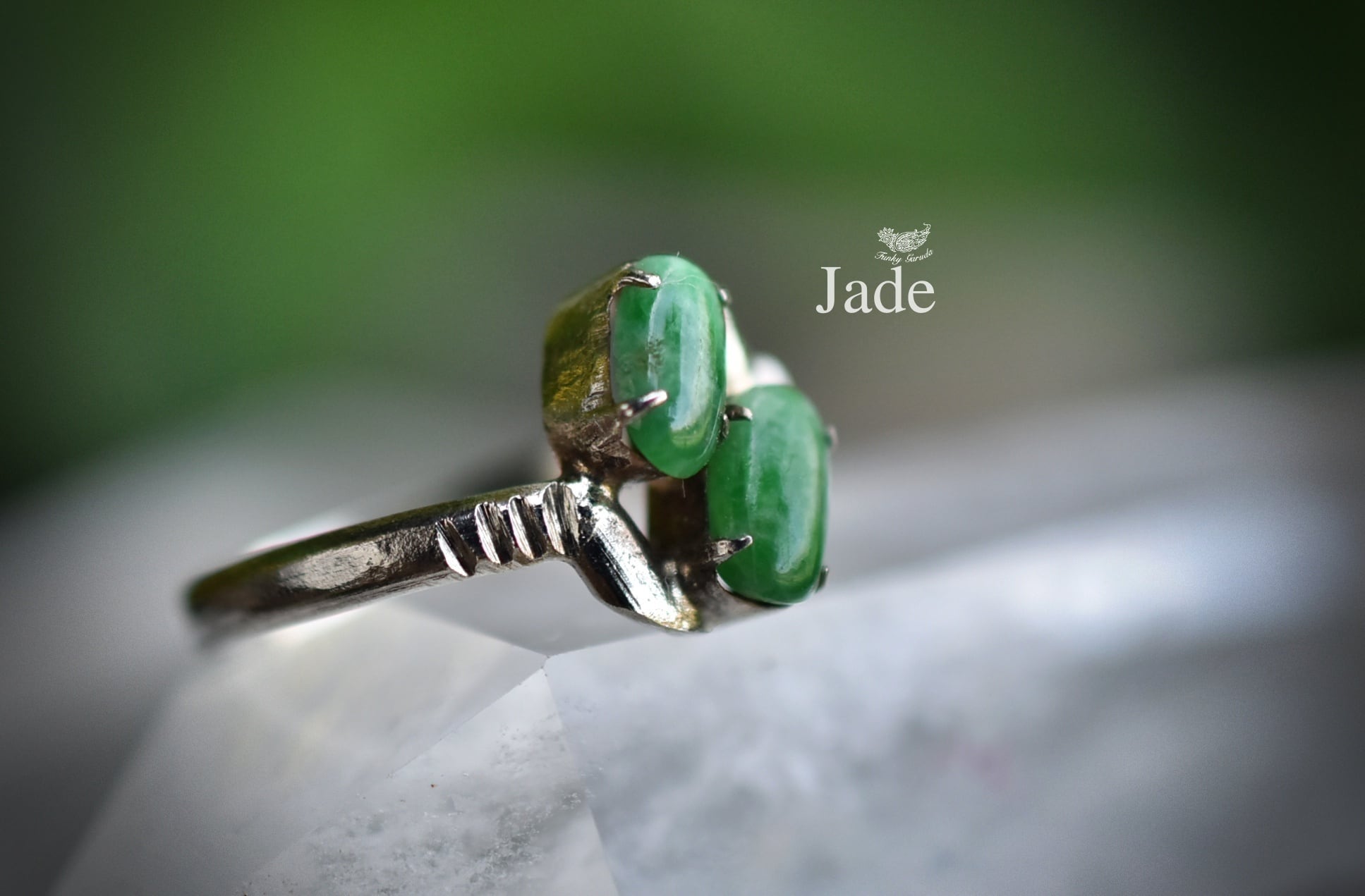 本翡翠★jede★シルバーリング1059