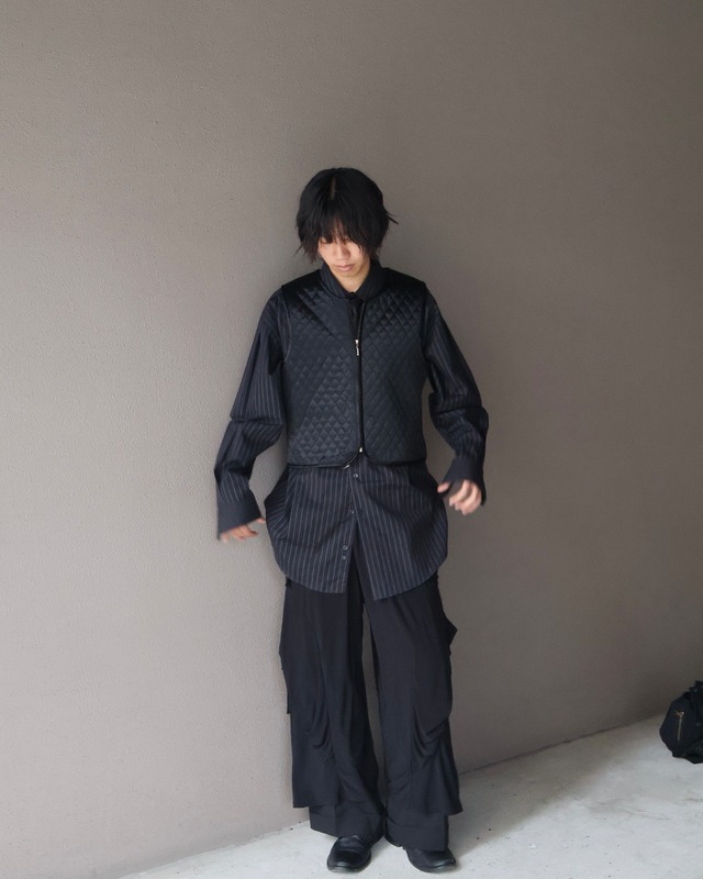 Quilted short length zip vest