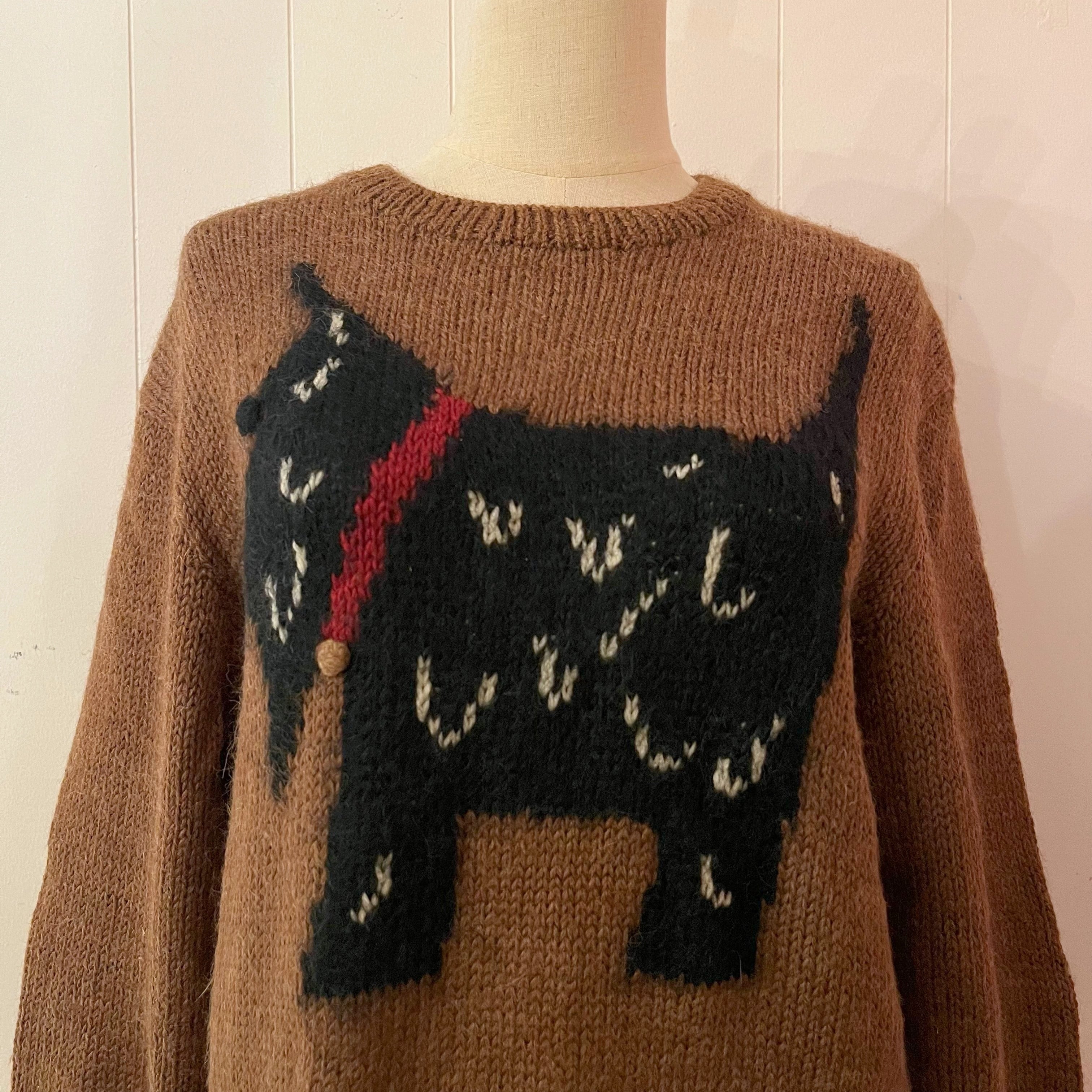 black terrier knit sweater