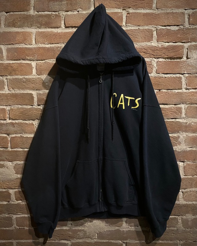 【Caka act3】"CATS" Vintage Loose Zip Up Hoodie