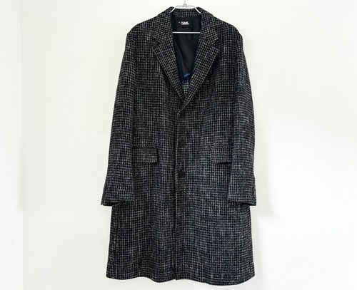 2021AW Karl Lagerfeld Wool & nylon coat BLACK/WHITE