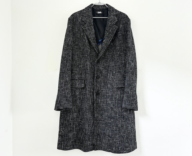 2021AW Karl Lagerfeld Wool & nylon coat BLACK/WHITE