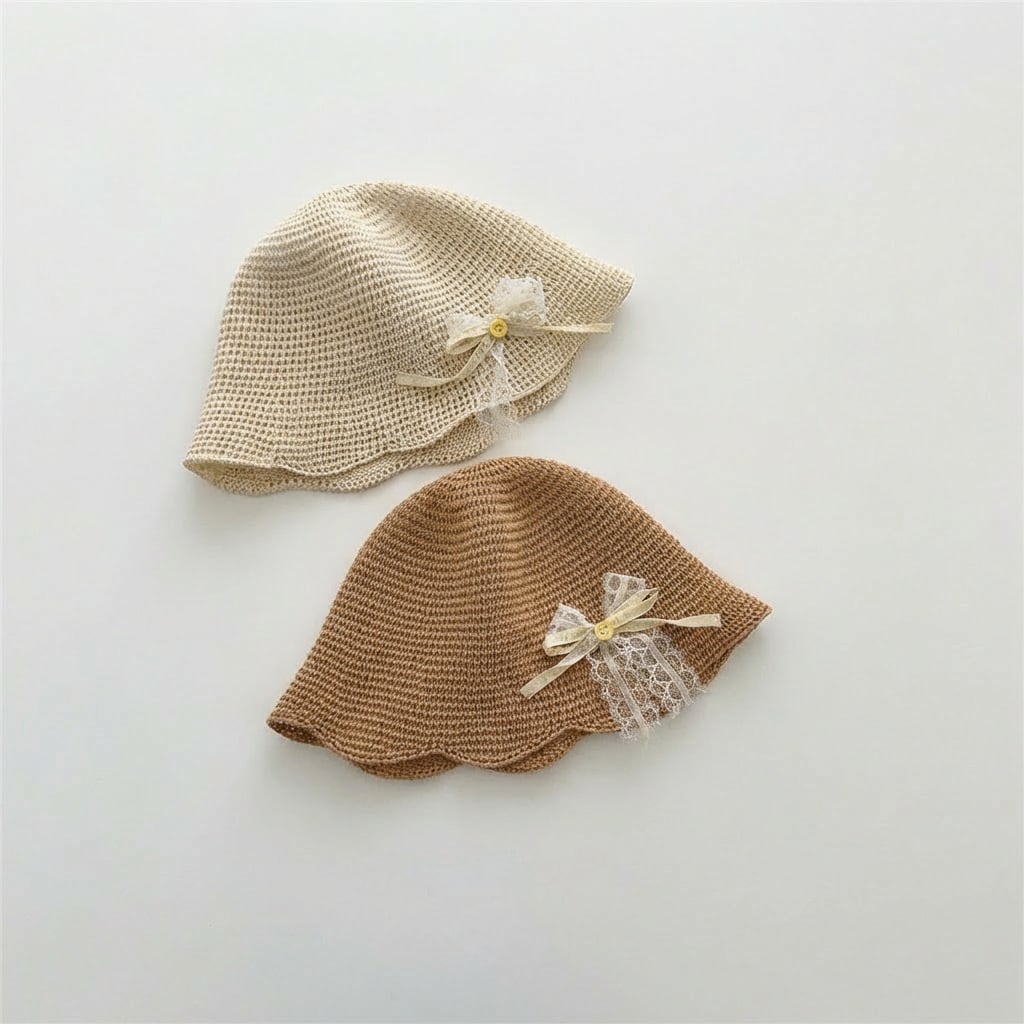 【HAT】レース麦わら帽子