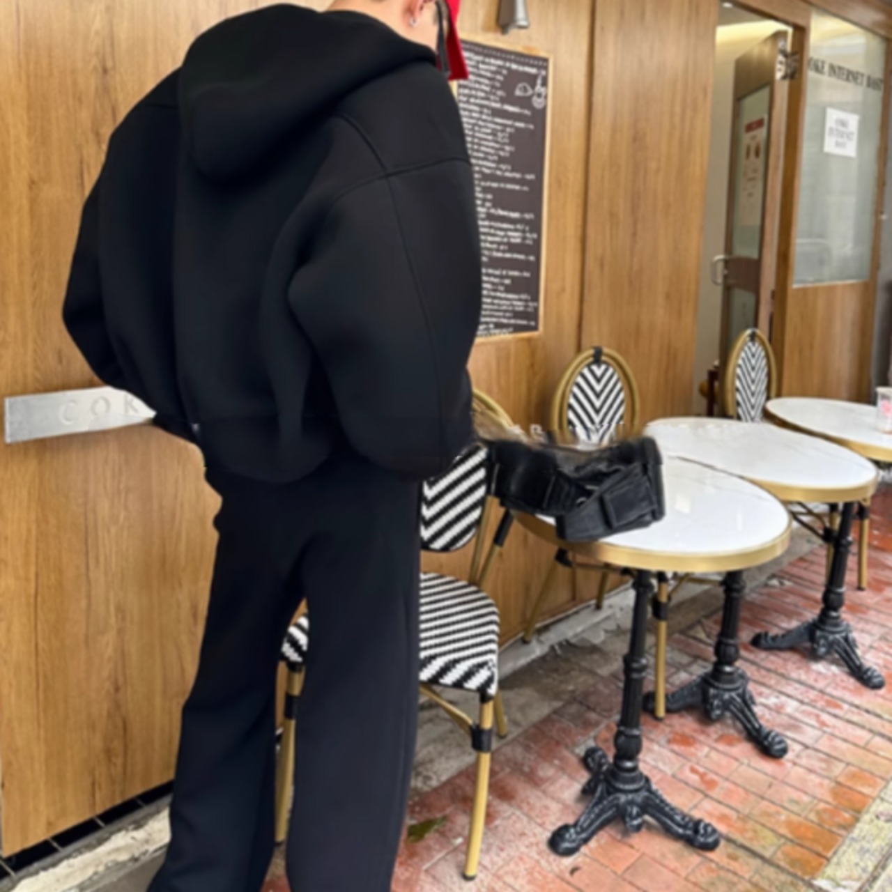 ボリューミードロップショルダーモードパーカー　0855