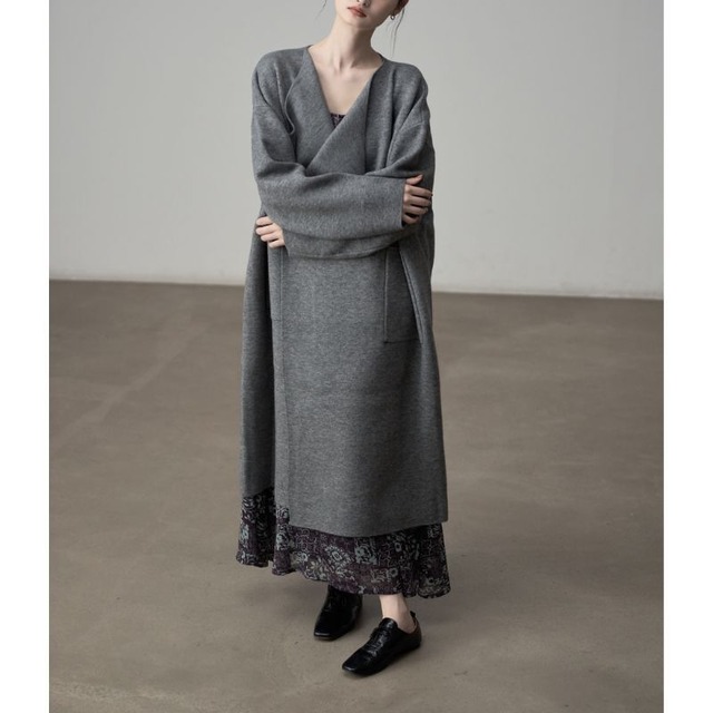 Flow drape long cardigan【2color】 C1347