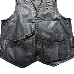 HARLEY-DAVIDSON black leather vest