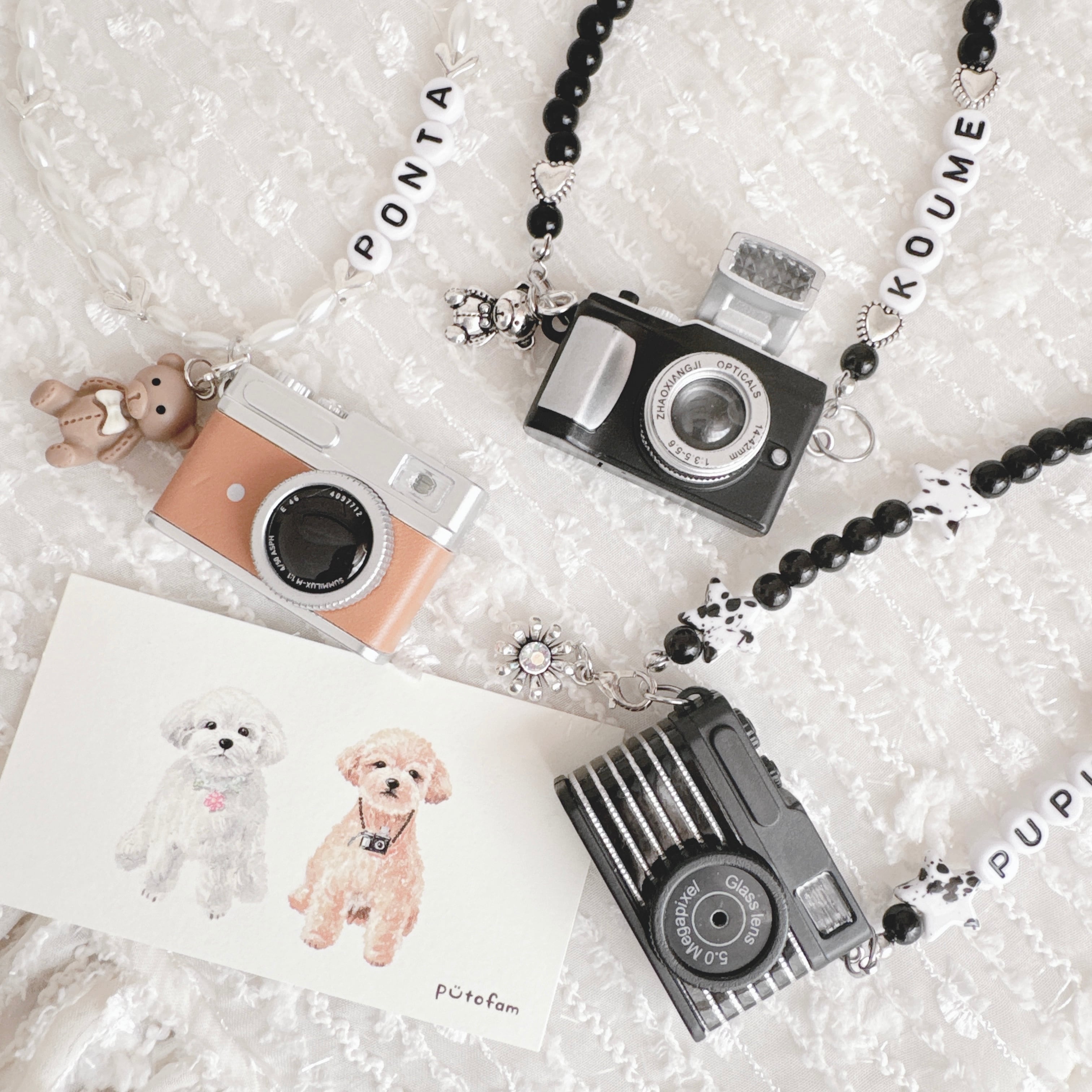 カスタムお名前入りブラウンフラッシュカメラ