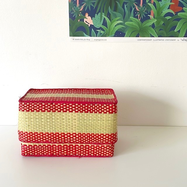 Rectangular colourful basket S w21cm×11.5cm×h13cm