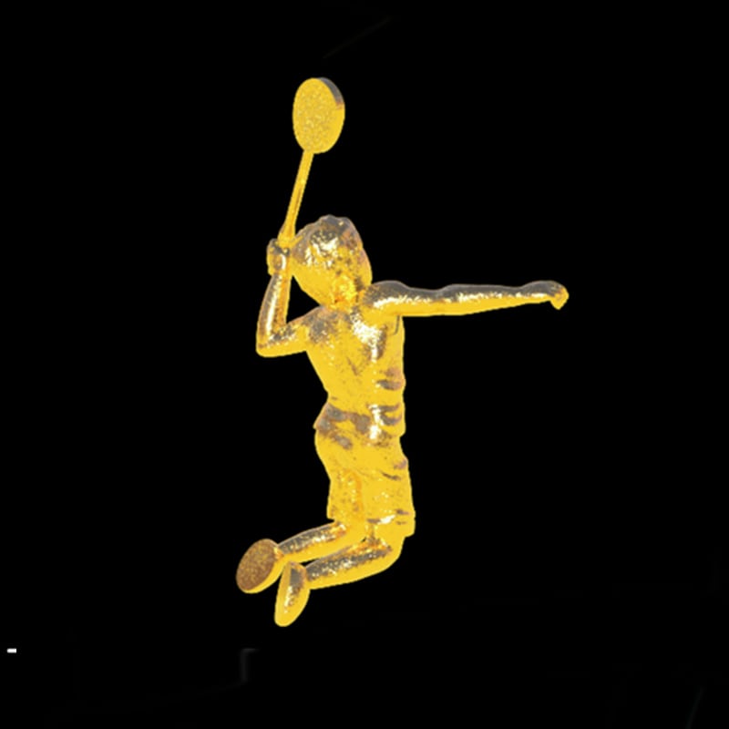 【純金のスポーツアスリート像 バトミントン】 24金 K24 御守り