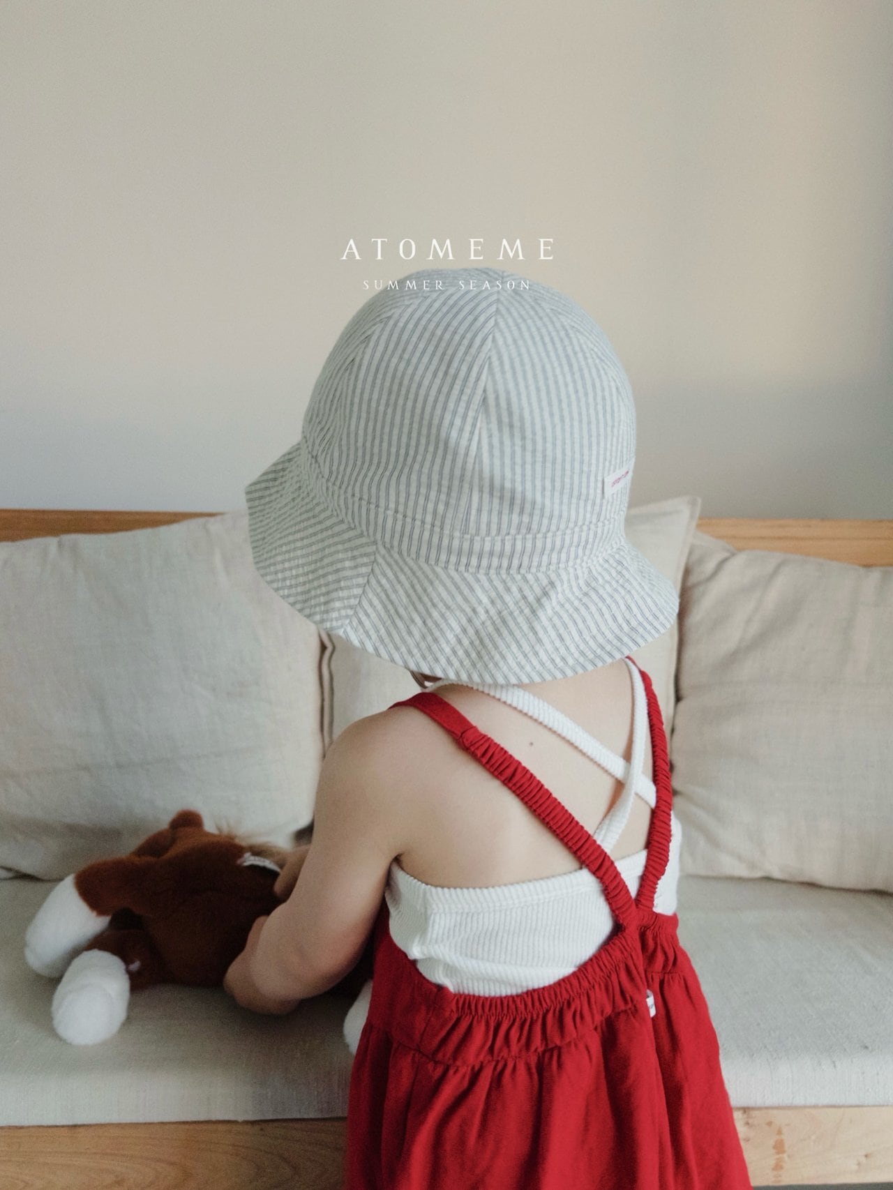【即納 / kids free】ストライプサマーハット / atomeme