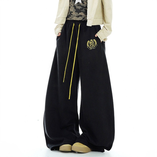 クロスパターンアーチラインワイドパンツ 2col   R02798