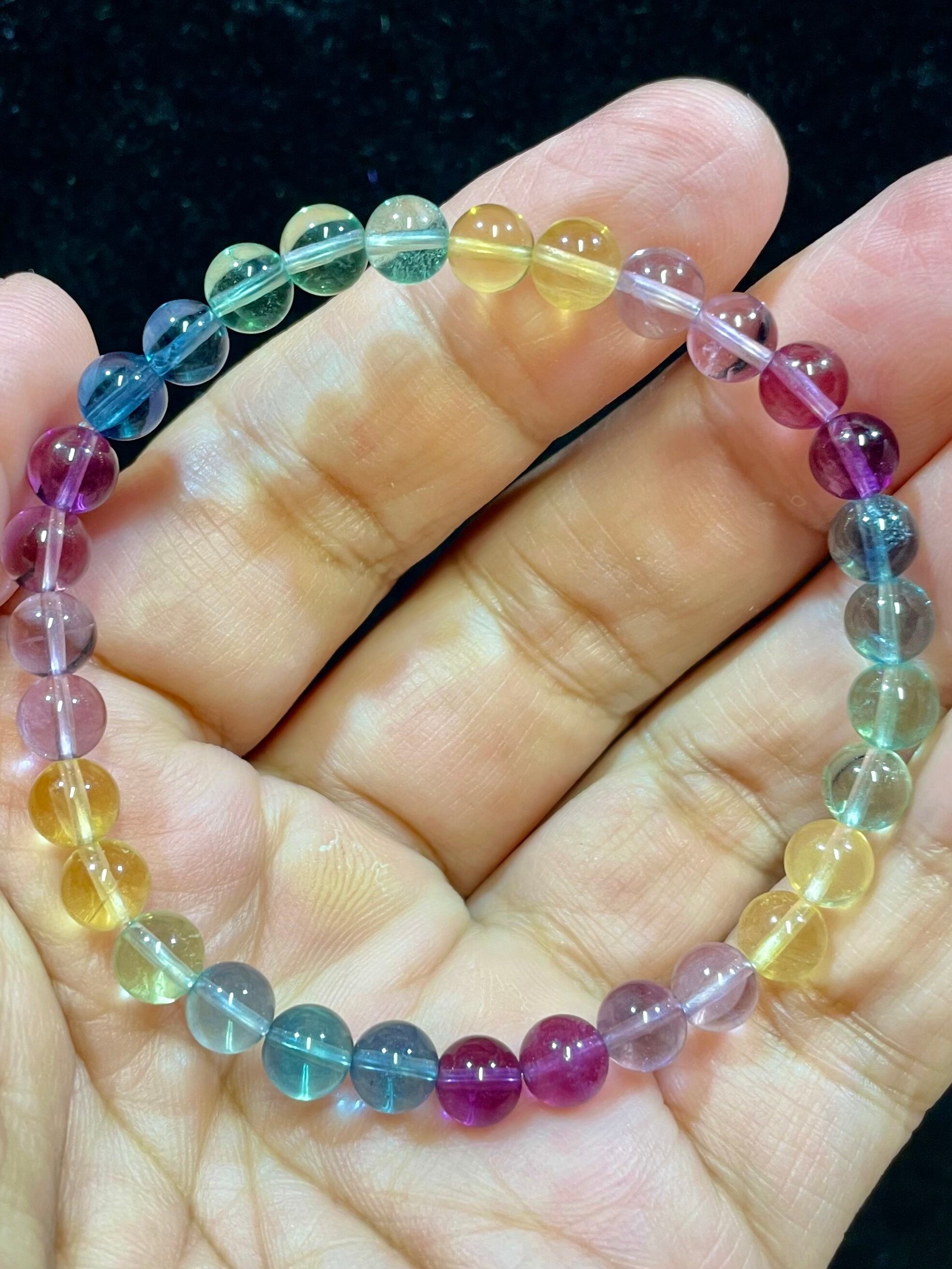 4) ハイクオリティー「マルチカラー・フローライト」ブレスレット