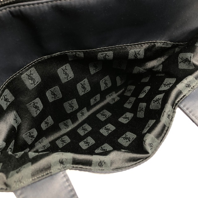 Yves Saint Laurent イヴ・サンローラン ハンドバッグ ネイビー YSL ナイロン バイアステッチ vintage ヴィンテージ オールド 4ijp6h