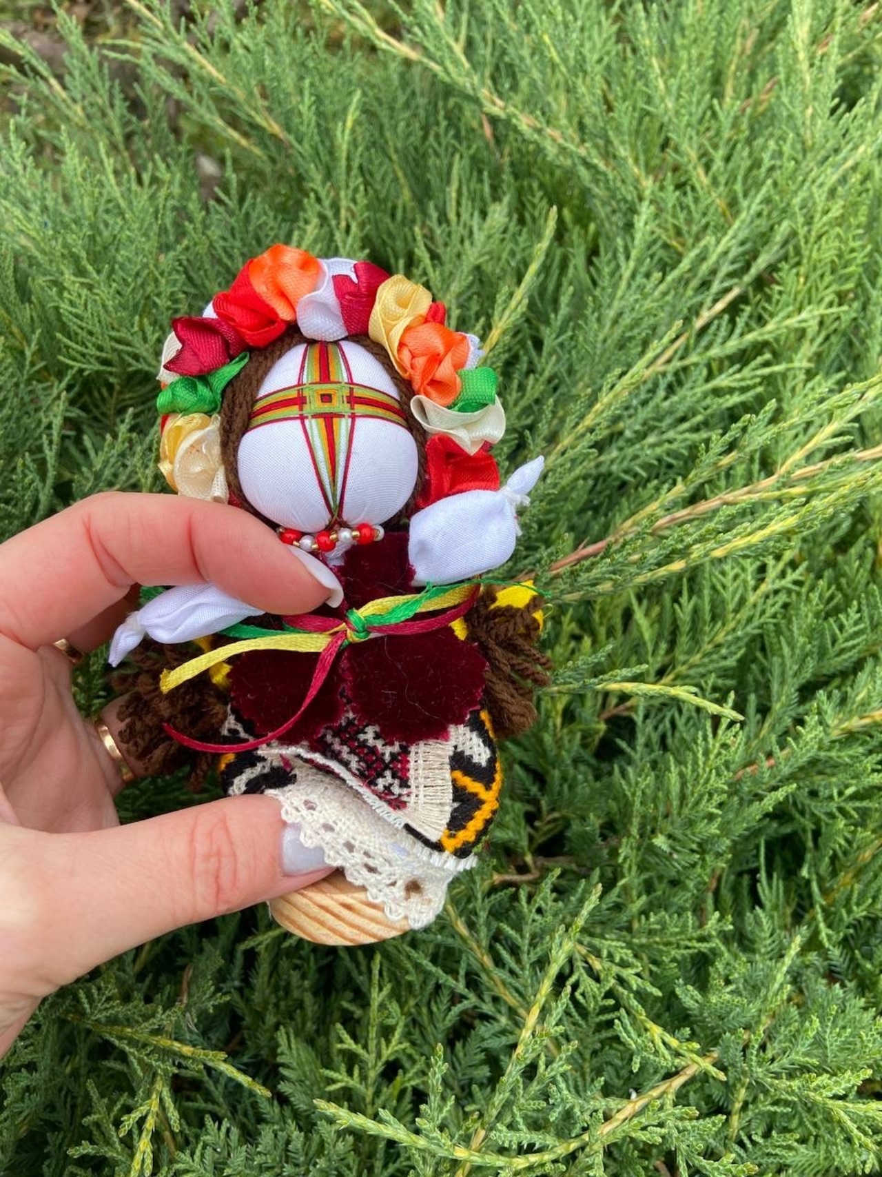UA.Designer手作りモタンカ 14cm（ウクライナの御守り）スタンド付き - 7