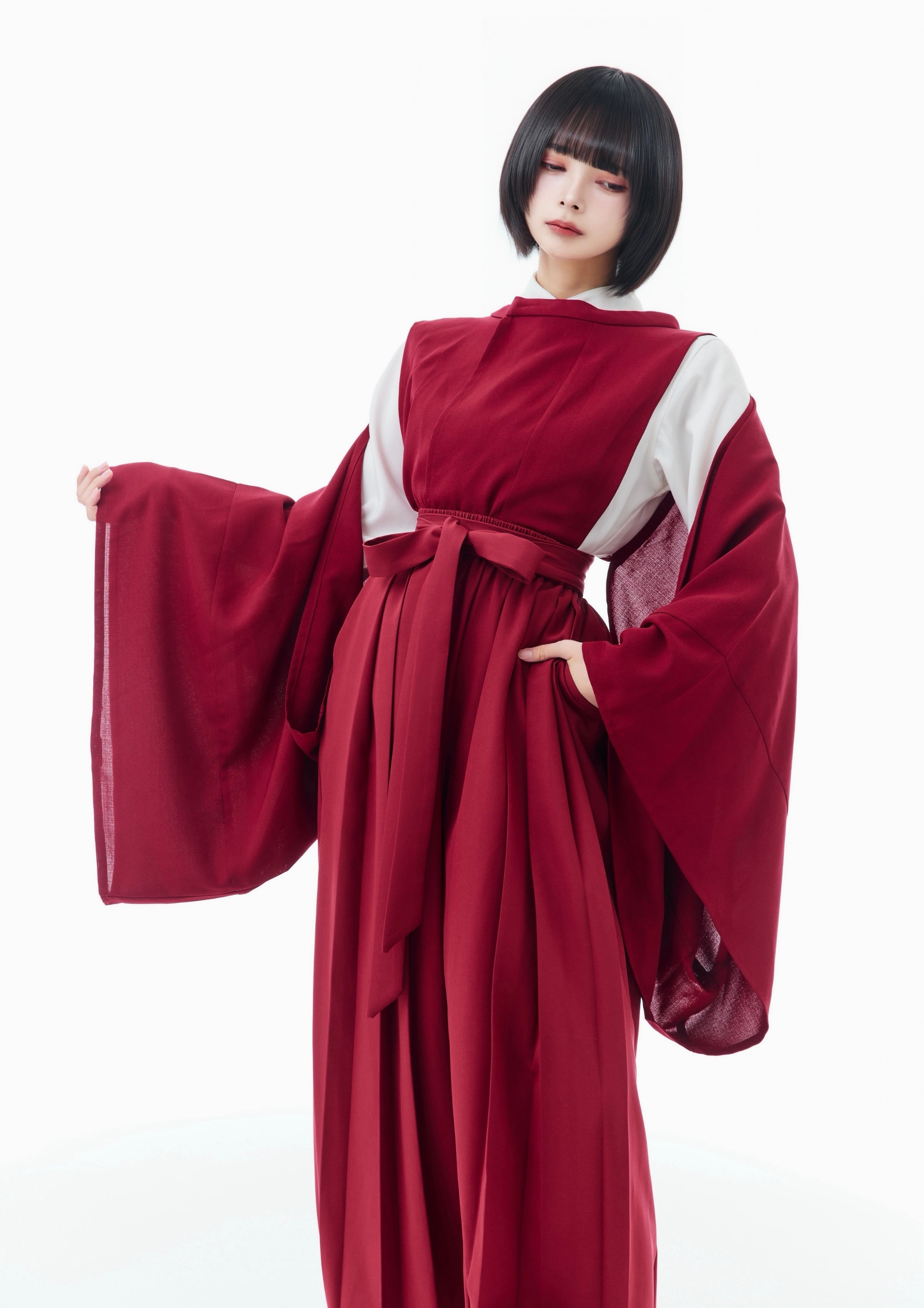 夏の平安モードロング ワインレッド | MISAMARU