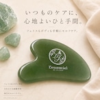 カッサ【 天然石 グリーンアベンチュリン 】 かっさプレート ロゴ入 美容 セルフケア フェイス ボディ 首 肩 脚 顔 頭 リラックス マッサージ プレート レソンシエル ジャポン