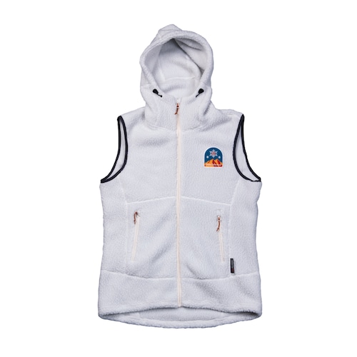 New!! UN3510 Boa fleece hoody vest / Whitegrey