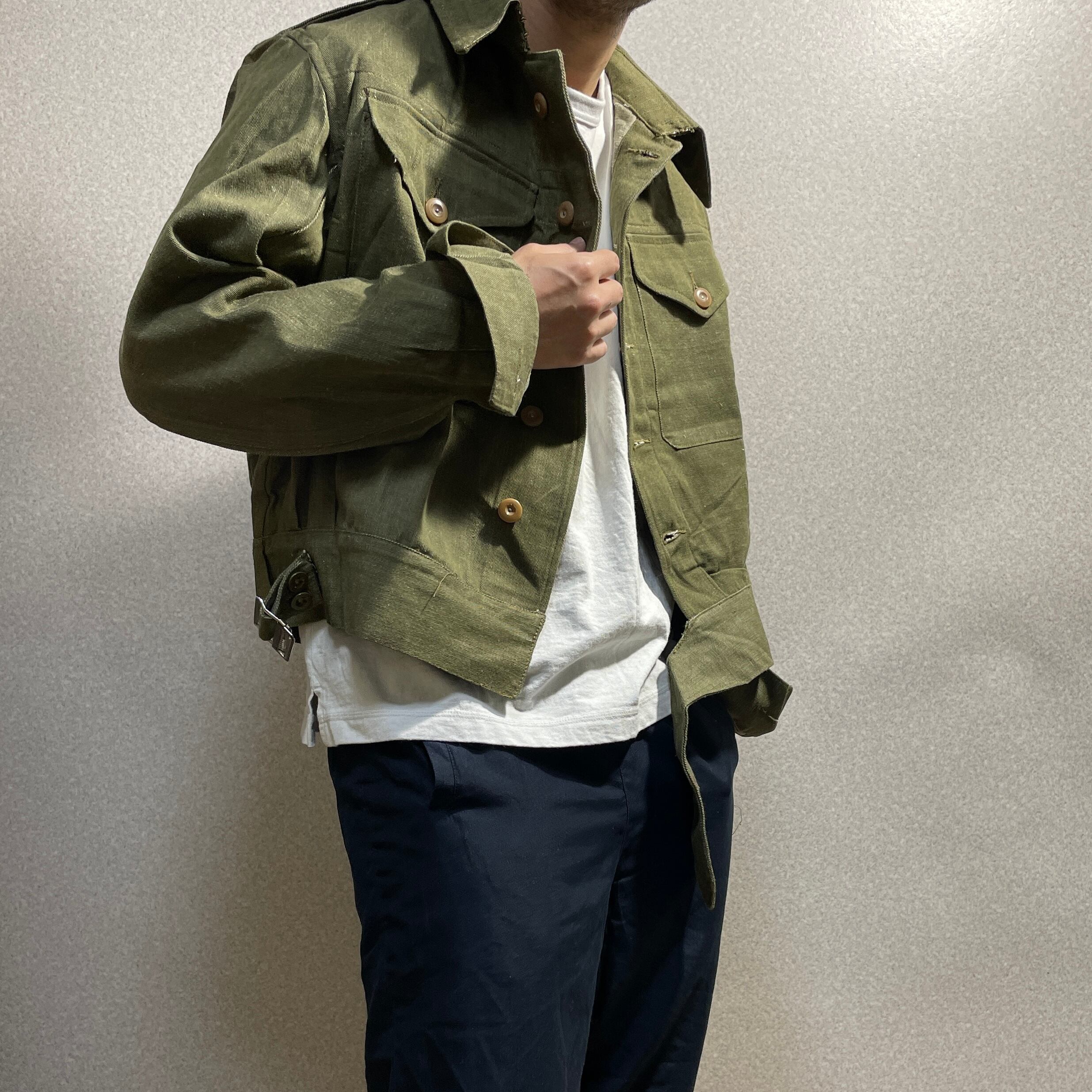 DEADSTOCK【BRITISH ARMY】GREEN DENIM BATTLE DRESS JACKET デッド