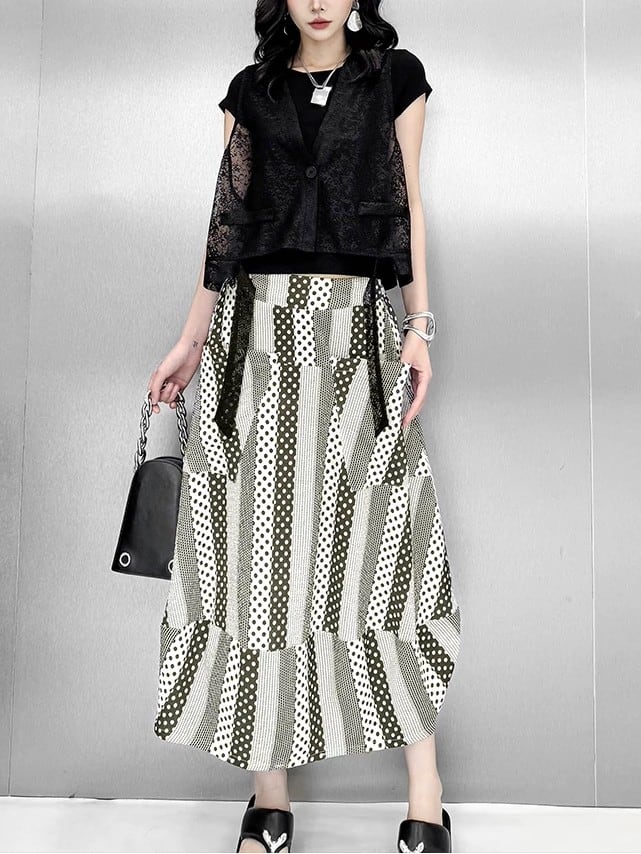 Dot 2-way transforming cocoon skirt [T2896] | Lilie