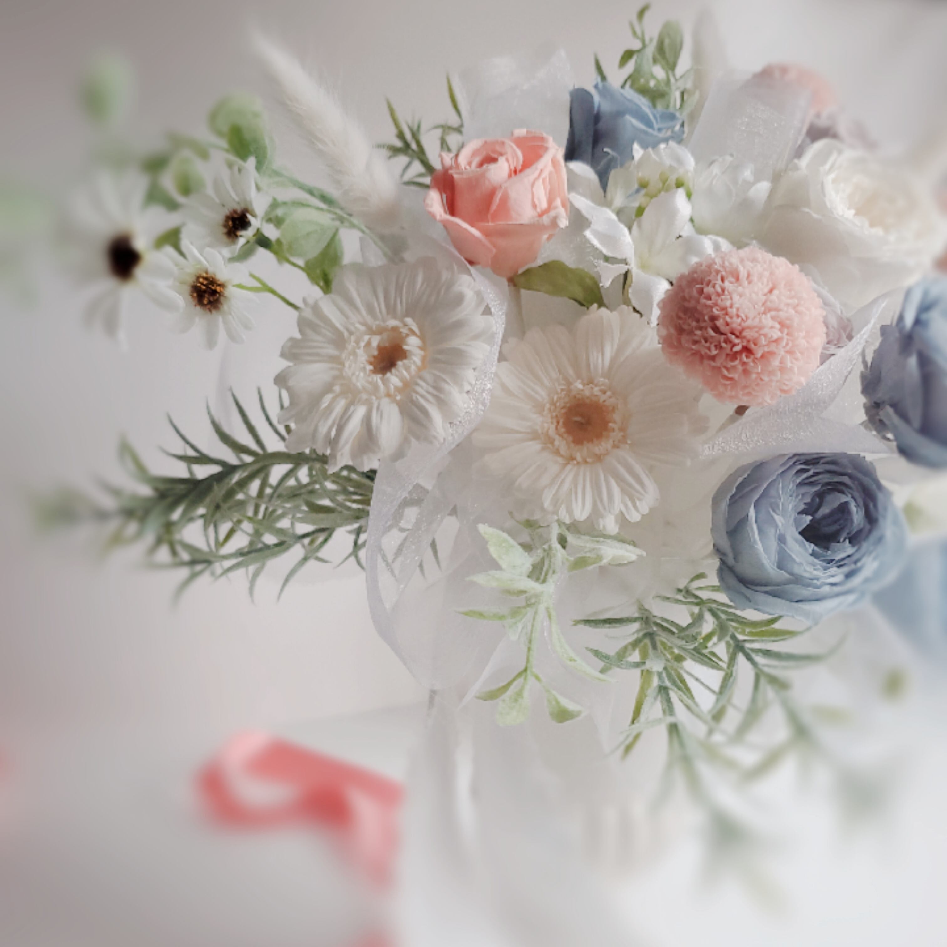 アーティフィシャルフラワーブーケ　ピンクブルー ローズポンポンブーケ/ブルーピンクミックス｜輸入雑貨の通販 | 輸入