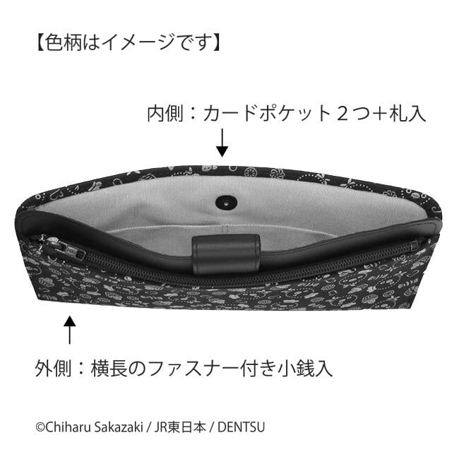 Suicaのペンギン印傳長財布（十色柄・黒革×白漆） | JIZAING×INDEN