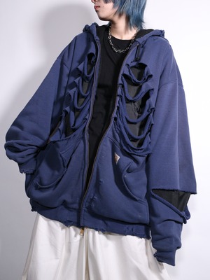 REMAKE / "carhartt" 肋骨 skull motif punk design zip-up foodie