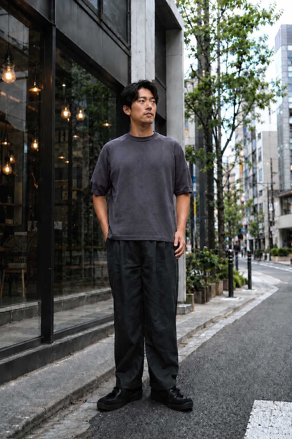 STILL BY HAND 和紙混半袖ニット KN02262 | Lampa