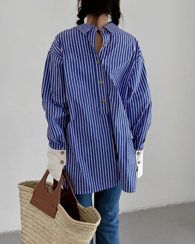 White cuff striped Shirt  22608