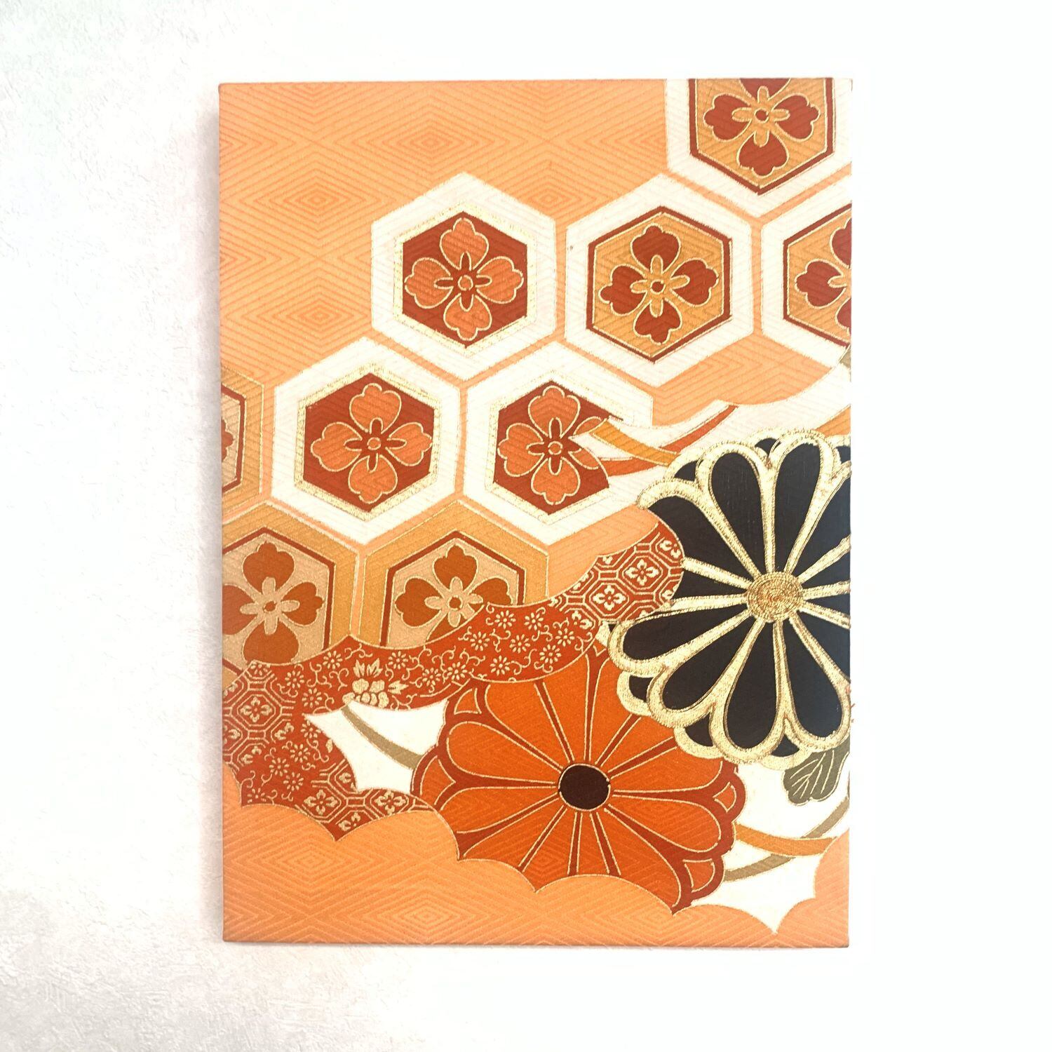 Kimonocanvas KIKKOHANABISHI ORANGE 亀甲花菱 | Kii Mono