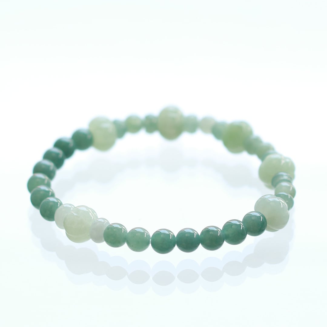 青緑カラー翡翠が涼し気！green pumpkin bracelet A貨翡翠 jd_br1101