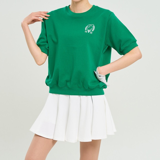 ラウンドネック半袖トレーナー