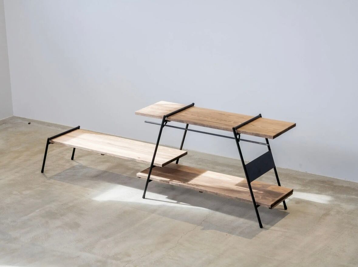 アイアン工房 アイアンテーブル＋ブラックマルチプレート ブラック