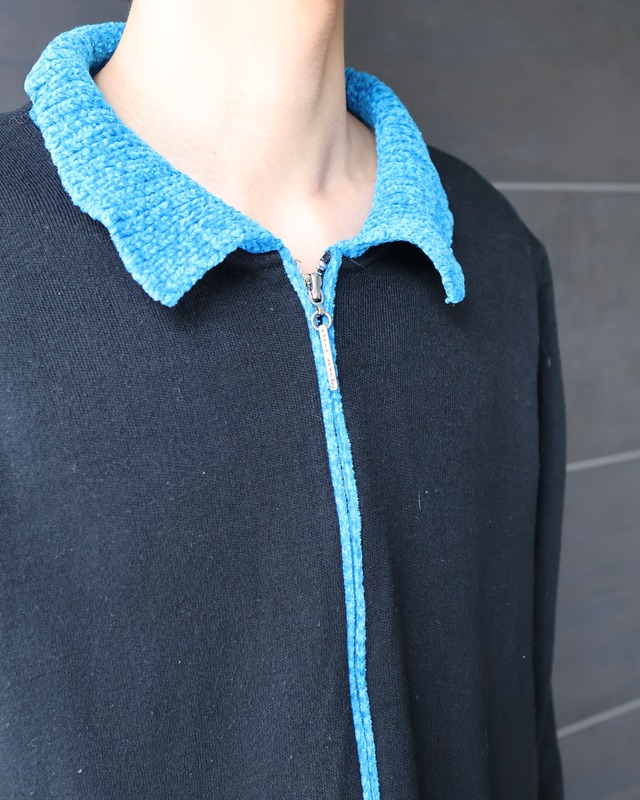 bicolor zip up knit