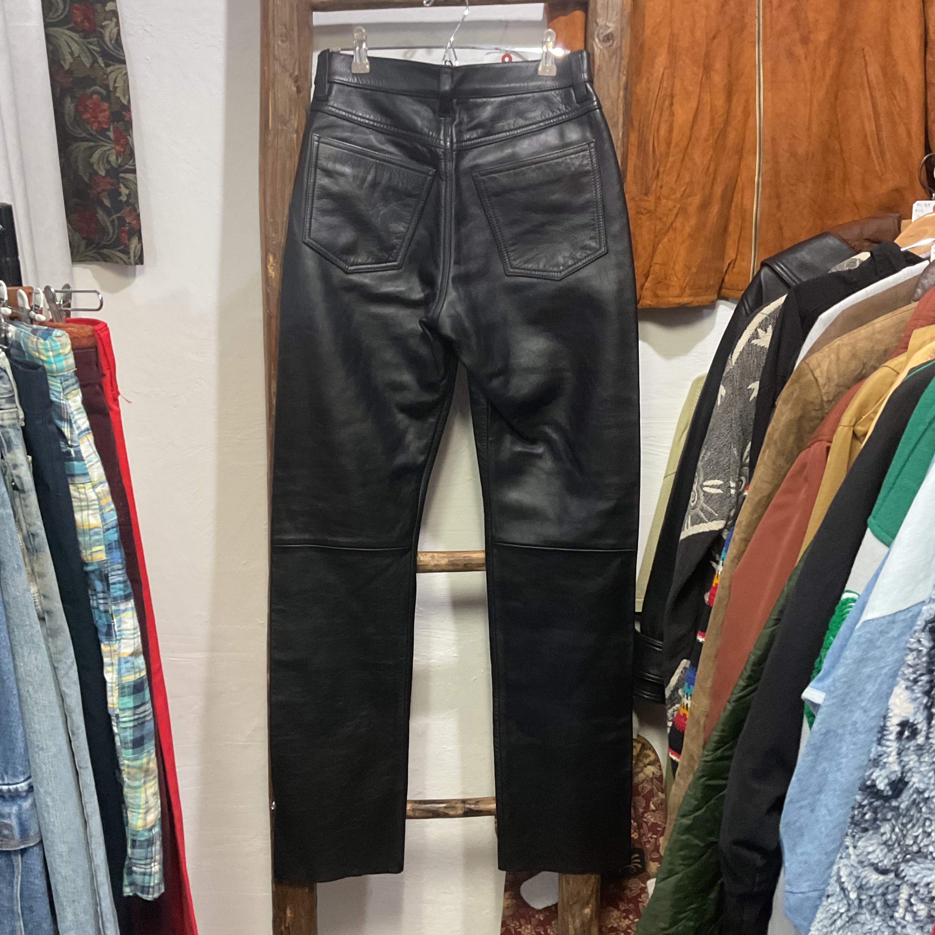 HOUSTON Lamb Leather 5-Pocket Leather Pants | 古着屋 FRONT