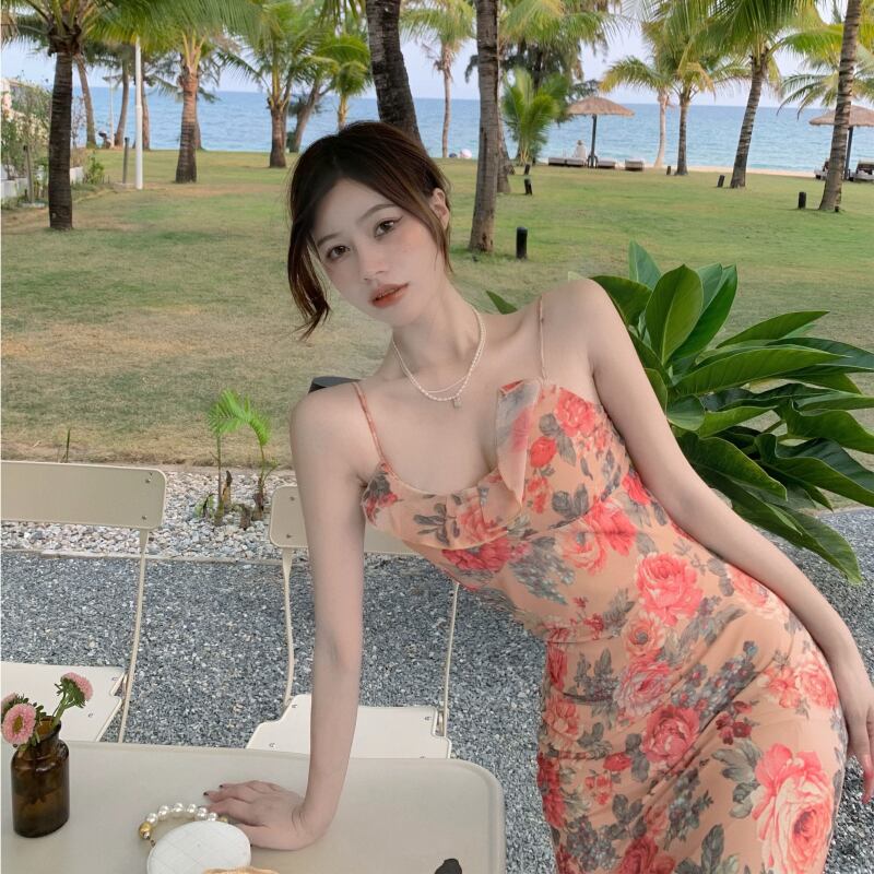 サマースタンダードAラインスカート ダークホワイトドレス レトロ 夏物 ドラファッションホール9233206866