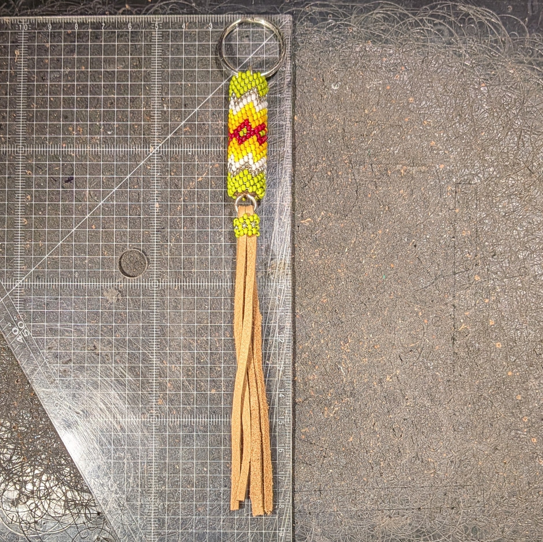Navajo Peyote Stitch Key Chain / 4800yen / きみどり色系 / ナバホ族