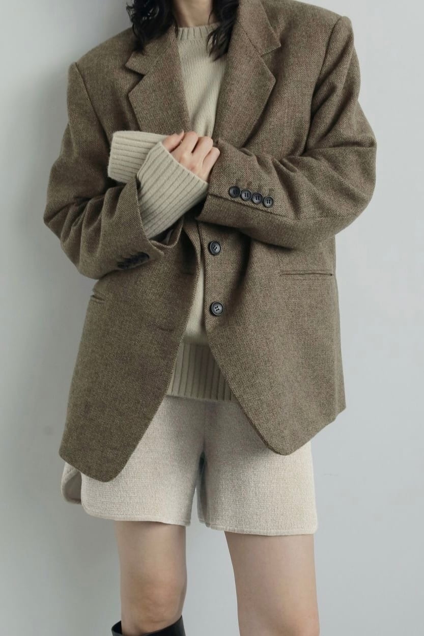 ànuke Herringbone Wool Jacket ヘリンボーンウールジャケット Beige