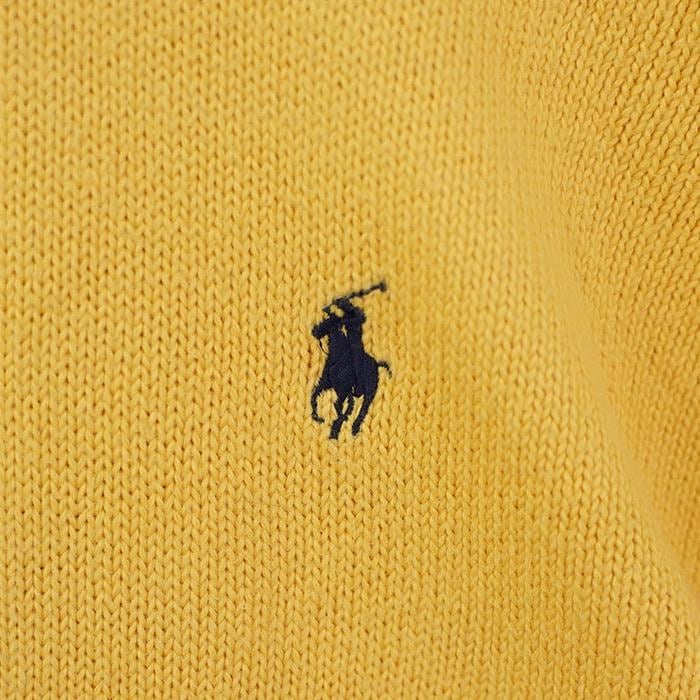 ポロバイ ラルフローレン ハーフジップニット 刺繍 S 黄色 紺 ポロバイ ラルフローレン ハーフジップニット 刺繍 S 黄色 紺