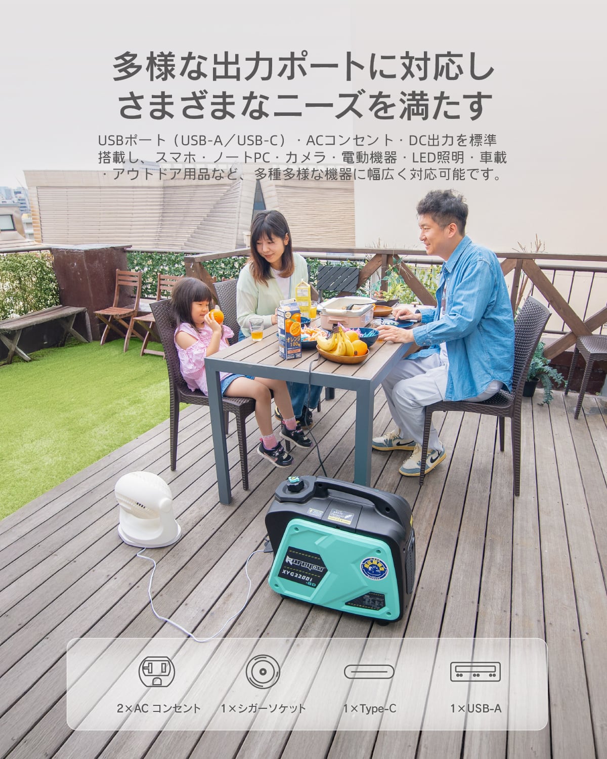 Kareyouカセットボンベ式発電機 ガス・ガソリン両用インバーター発電機