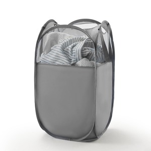【新着特価】TECHMILLY ランドリーバスケット 折りたたみ 洗濯かご 洗濯カゴ 大容量 71L メッシュ ポリエステル 省スペース 取っ手付き 洗濯籠 ランドリー収納 ランドリー バスケットランドリーバッグ 自立 縦型 脱衣カゴ 収納 洗濯物 袋 かご 持ち運び可能 おしゃれ 軽量 旅行 ゴミ箱 (グレー・ポリエステル、1PCS)