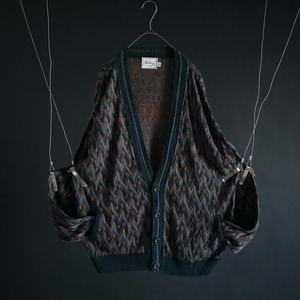 loose silhouette astringent colors knitting design cotton knit cardigan