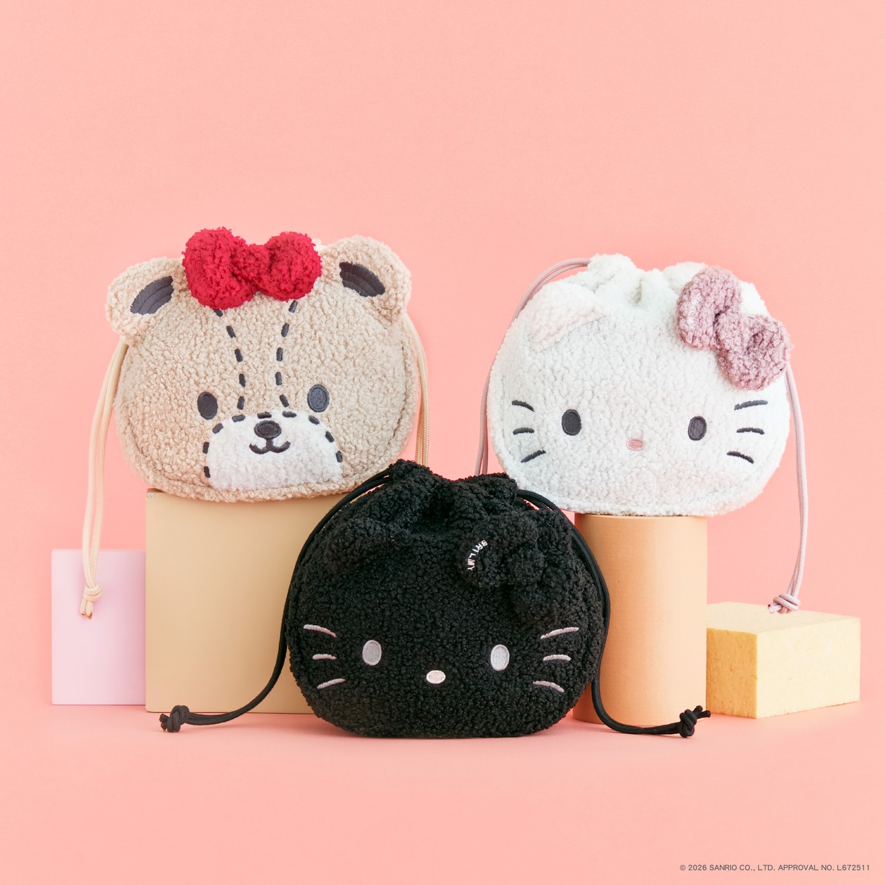 HELLO KITTY × BRILMY ZUBORA KINCHAKU POUCH