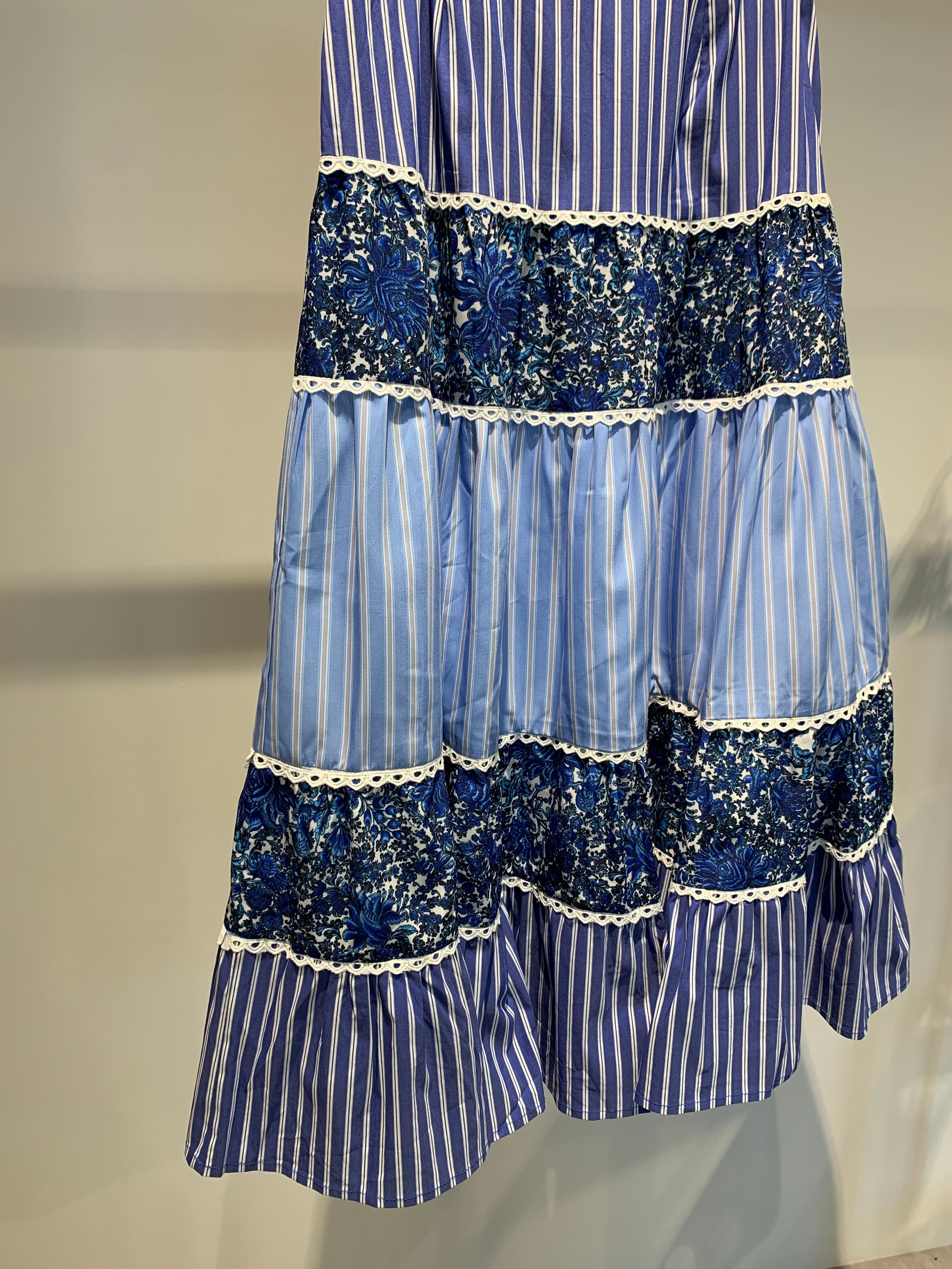 stripe docking tiered skirt