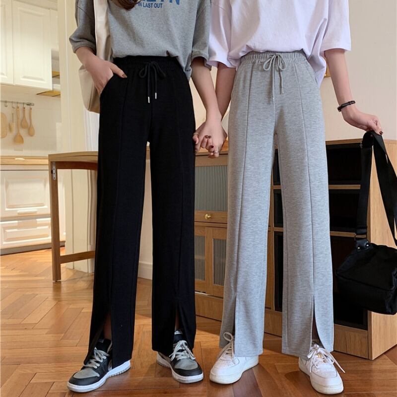 グレーパンツ サマーハイウェストルーズカジュアル 夏物 YY-ファッション67627253292