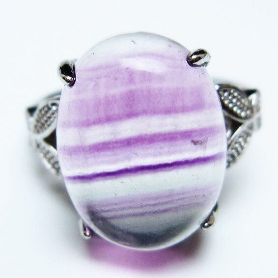 フローライト リング 蛍石 指輪 フリーサイズ 15号 一点物 メール便可 [M便 1/20] 115-7099